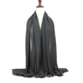 Écharpe en mousseline de perles 75D noire unie pour femme hijab léger et respirant - Noir