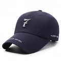 Berretto da baseball blu scuro da uomo con numero sette ricamato e protezione solare estiva - Regolabile / Blu navy