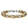 Zweifarbiges Gold und Silber Gliederkette aus Edelstahl im Hip-Hop-Punk-Stil für Herren - 5mm / 22cm / Gold & Silber