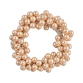 Elastic hair ring with champagne woven pearls for elegant ponytail and bun styling - 9# Champagne Pearl Hair Tie