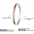 Brazalete de acero inoxidable con cristales cuadrados en degradado arcoíris dorado - Z552-Acero Hilera Arcoiris