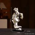 Abstract champagne gold kissing sculpture resin ornament for home decor, height 13cm - 7135p-01 A Deep Kiss - Champagne Small