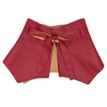 Cintura a corsetto larga in ecopelle rossa con bordo a volant e chiusura a fiocco regolabile - Rosso