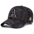 Cappellino da baseball classico mimetico nero con ricamo 3D della lettera A - Mimetico Nero