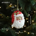 Ciondolo Babbo Natale rosso per albero con glitter bianchi e dimensioni altezza 12cm - Babbo Natale