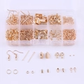 Kit accessori fai da te per orecchini dorati con chiusure a moschettone e anelli aperti - Scatola Singola / Oro KC