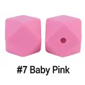 Perline in silicone esagonali rosa baby 17mm per catenelle ciuccio e gioielli fai da te - 7# Rosa Bebè