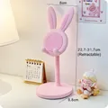 Adjustable cute pink rabbit desktop stand for phones and tablets, height 22.7-31.7cm - Pink