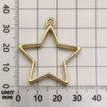 Golden star-shaped alloy frame pendant for DIY jewelry on a white metric scale - Five-pointed Star (10473) / 32mm / KC Gold