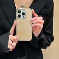 Luxury gold glitter electroplated phone case for iPhone Pro Max held by a model - Gold / US 15