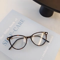 Occhiali anti luce blu tartarugati vintage con stanghette sottili in metallo dorato - Stampa leopardata