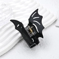 Gothic black bat wing hair claw clip for Halloween minimalist festive hair styling accessory - Black Bat