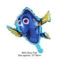 Cartoon blue tang foil balloon for ocean themed birthday party decoration, 37x30cm size - Mini Dory Fish