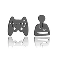 Pendientes de acero inoxidable con forma de mando de videojuego para mujer en negro - Negro Mate