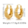Vintage 18K gold plated sandblasted chunky hoop earrings with bubble texture detail - 18K Gold