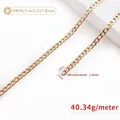 Catena piatta dorata con filo da 1,4 mm per borse a tracolla e accessori metallici - H8NK-1.4x5.2x7.8mm / Oro