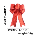 Fiocco di Natale rosso glitterato 25x20cm specifiche di misura per addobbi natalizi - Rosso Natale con Bordo Rosso