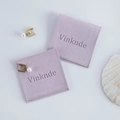 Premium purple velvet jewelry pouches with logo print for necklaces and earrings - Light Purple