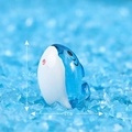 Miniature blue and white resin whale figurine 2.4cm cute ocean micro landscape decor - Shark No. 1