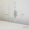3D silver metal snowflake ornament with crystal drops and 29.5cm hanging length - Silver 3D Snowflake