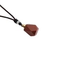 Tiger eye crystal perfume bottle pendant necklace with brown woven cord and golden clasp - Gold Sandstone