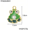Detail of cartoon frog enamel pendant with 1.8cm height and 1.5cm width dimensions - Frog FP46062BW1