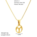 Detail of 18k gold plated stainless steel Aries necklace with 15mm pendant size - Aries