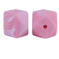 Perla ottagonale in silicone da 17mm rosa marmorizzato per dentizione e gioielli DIY - 61# Marmo Rosa