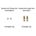Miniature brass hinges and round magnets for DIY jewelry box and storage container - Magnets x2 + Brass Hinges x2