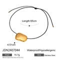 Waterproof gold starfish pendant on black cord necklace made of stainless steel - Gold Irregular Pebble (JDN2407044)