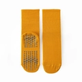 Orange non-slip yoga socks with grey hexagonal silicone grips on cotton blend fabric - One Size / Yellow