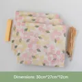 Pink floral gift bag set with Best Wishes text, ribbons and woven handles, size 30x27x12cm - L Pink-ZD5010 Dream Painting (Set of 3)