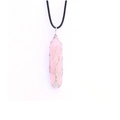 Detail of handmade silver wire wrapped Tree of Life pendant with pink rose quartz crystal - Rose Quartz