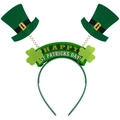 Serre-tête de la Saint-Patrick vert avec mini chapeaux hauts et trèfles décoratifs - Serre-tête Chapeau de Trèfle