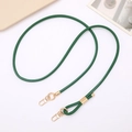 Adjustable green PU leather crossbody strap with gold lobster clasps and sliding metal buckle - Dark Green