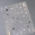 Adesivi per unghie 5D Natale TL-258 con renne argentate e fiocchi di neve a rilievo - TL-258 / Rilievo 5D Con Strass / Argento