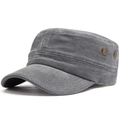 Cappello militare classico in cotone lavato grigio con occhielli di ventilazione - Regolabile (54-59cm) / Grigio Siderale