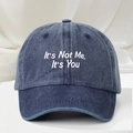 Casquette de baseball en denim bleu marine avec broderie blanche It’s You sur fond blanc - Taille unique / Bleu Marine