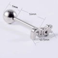 14G silver stainless steel tongue ring with punk style FUCK letter design - 'FUCK' Letter Style 2 / 1.6mm / Steel