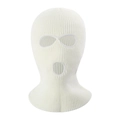 Winter thermal white knitted balaclava with three-hole design for skiing and cycling - 3-Hole Design / White
