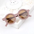 Kids round candy color sunglasses in matte dusty rose pink with UV400 CE protection - Dusty Pink