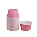 Pirottini rosa per muffin con bordo arrotolato in carta antigrasso per dolci - Rosa Tinta Unita 50 Pz