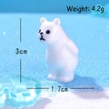 Miniature resin white polar bear figurine for micro landscape decor, 3cm height - Peeking Polar Bear