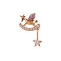 Rose gold unicorn rocking horse earring with purple wings and star pendant detail - Unicorn Style / Rose Gold