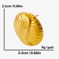 Vista dettagliata degli orecchini tondi dorati 22mm con misure e peso indicati - Un paio / Oro