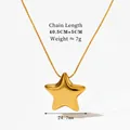 Détails du collier pendentif étoile creuse avec dimensions de la chaîne et poids de 7g - Collier Petite Étoile Dorée(KDD835)