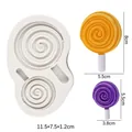 Lollipop silicone mold for chocolate fondant and handmade soap with spiral round shapes - 2# Grey-Large