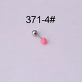 Ohrstecker aus Chirurgenstahl mit rosa Opalstein und Schraubkugel auf lila Grund - Rosa Opal-Stil (371-4#)