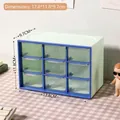 Mint green 9-drawer desktop organizer with blue frame for stationery and jewelry storage - Light Green & Blue Smurf (15#)