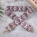 Adjustable colorful geometric woven shoulder strap with gold metal buckles for handbags - Purple Geometric